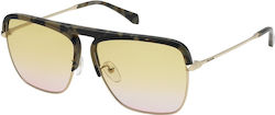 Zadig & Voltaire Sunglasses Brown with Mixed Frame & Yellow Lens
