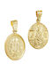 Papoulidis Jewellery Висулка Детски Талисман Двустранен с Дева Мария от Злато 9K FY244