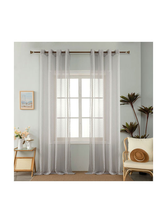 Whitegg Curtain with Grommet K0142-3 Gray 140x285cm