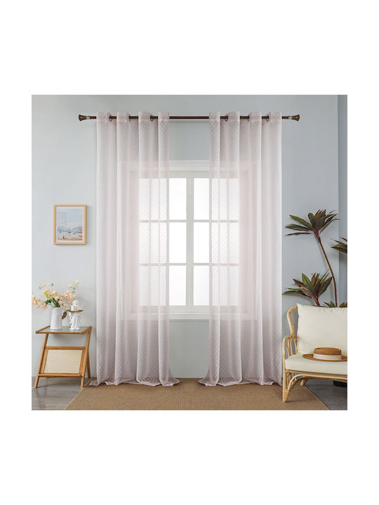 Whitegg Perdea cu Coafură K0142-1 Roz 270x300cm