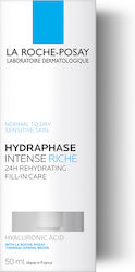 La Roche Posay Hydraphase Intense Rich 24h Hidratantă Cremă Pentru Față pentru Piele Sensibilă cu Acid Hialuronic 50ml