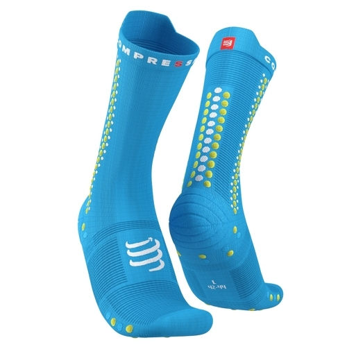 Compressport Pro Racing V4.0 Bike Κάλτσες Ποδηλασίας Fluo Blue Prime Rose