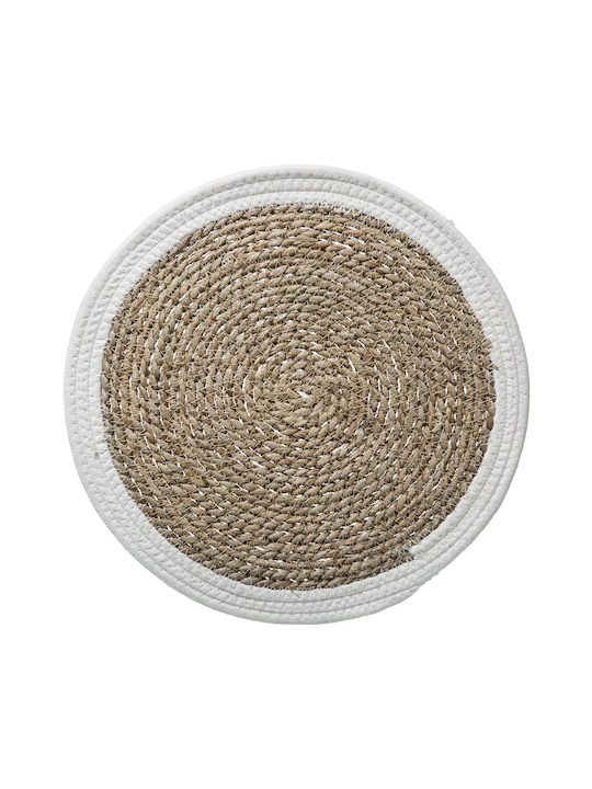 Secret de Gourmet Round Wicker Placemat S-d Happy Pop White 38cm