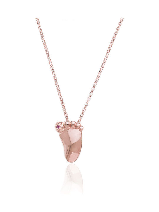 Tiara Design Necklace Made of Pink Gold Plated Silver Pink