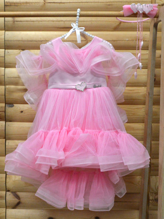 Kinderkleid Tüll Set mit Accessoires Pink