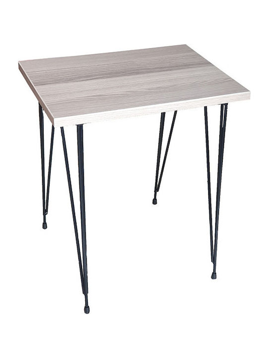 Rectangular Wooden Side Table Gray L40xW30xH46cm