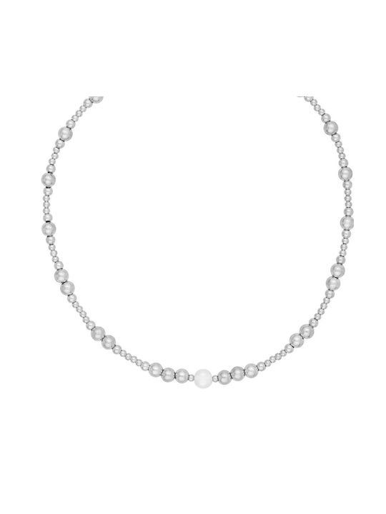 Excite-Fashion Necklace from Steel with Pearls