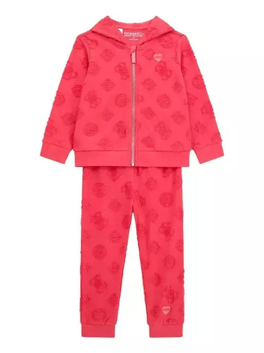 Guess Kids Sweatpants Set Fuchsia 2pcs