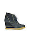 Esthissis Suede Women's Ankle Boots Blue