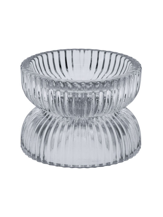 K-m Grey Candle Holder suitable for Tealights Glass in Gray Color 7x7x7cm 1pcs