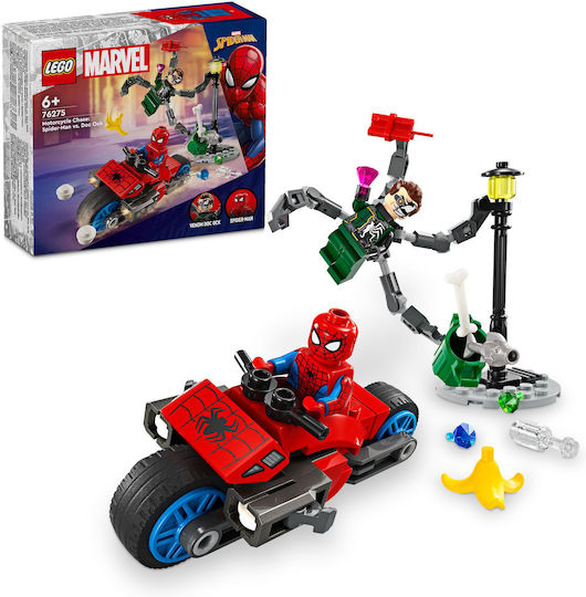 LEGO Spider-Man Motorcycle Chase: Spider-man Vs. Doc Ock за 6+ години години