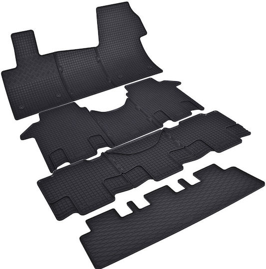 Rigum Set of Front and Rear Mats 10pcs Tray Type for Volkswagen Transporter 2022+ Black
