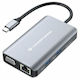 Conceptronic USB-C Docking Station με HDMI 4K PD Ethernet και σύνδεση 2 Οθονών Γκρι (DONN21G)