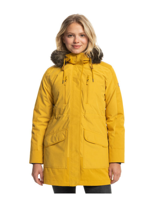 Roxy Women's Short Parka Jacket Waterproof for Winter with Hood