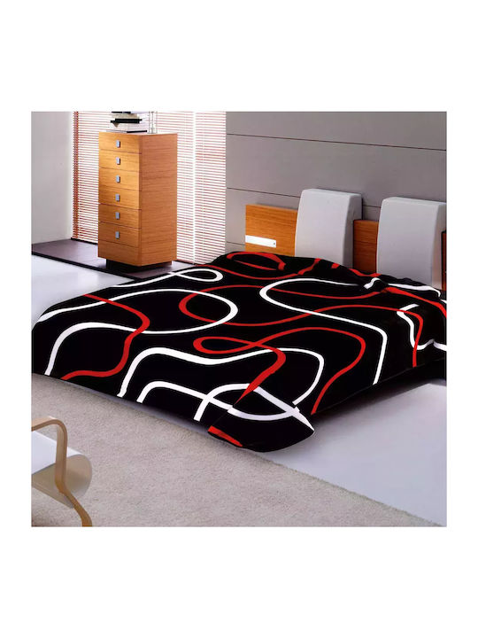 Belpla 241 Κουβέρτα Βελουτέ Υπέρδιπλη 220x240εκ. Black