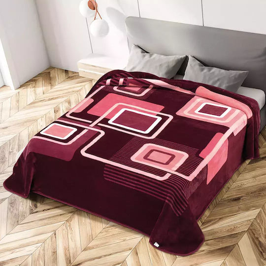 Belpla 271 Κουβέρτα Βελουτέ Υπέρδιπλη 220x240εκ. Granate