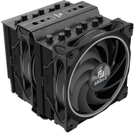 Akasa Soho H7 Dual Ψύκτρα Επεξεργαστή Διπλού Ανεμιστήρα για Socket AM4/AM5/1200/115x/1700 με ARGB Φωτισμό