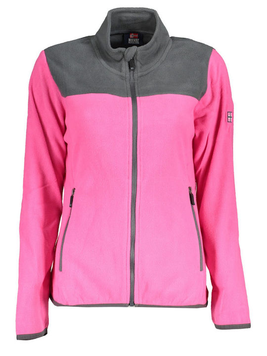 Fleece Damen Jacke in Fuchsie Farbe