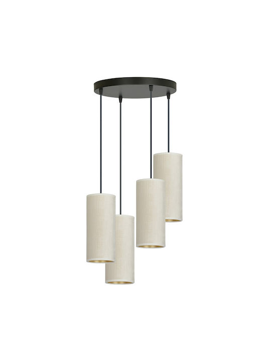 Emibig Pendant Chandelier for 4 Bulbs E27 White