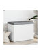 Stool For Living Room With Storage Space Wooden White 62x42x45cm