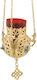 IconsGR Church Hanging Oil Lamp Metallic Gold plated Bronze 9686G