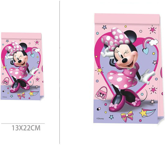 Paper Bag for Gift with Theme "Minnie" Multicolored 4pcs