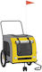 Vidaxl Bicycle Trailer for Pets Yellow Gray Oxford Fabric Iron