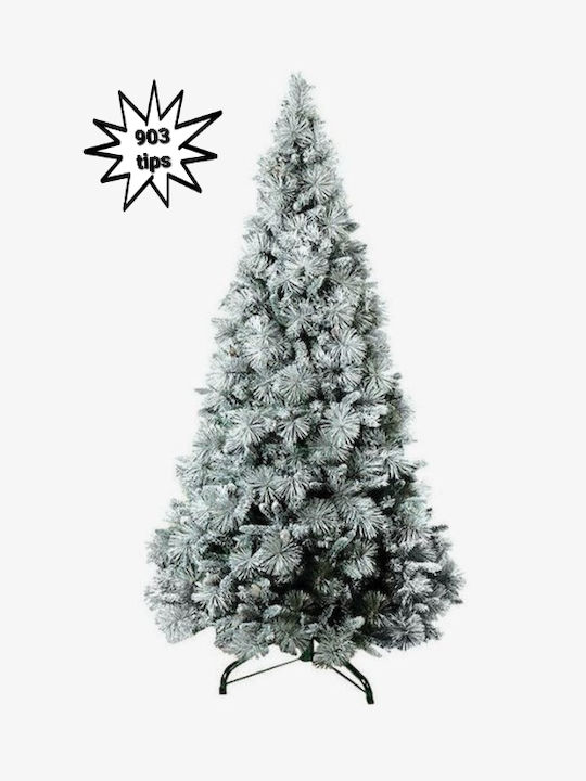 Snowy Christmas Green Tree with Metallic Base H210pcs