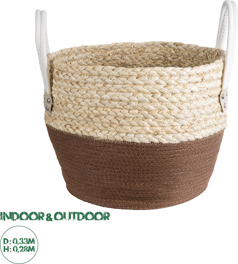 GloboStar Κασπώ Rattan Μπεζ με Βάση 33x33x28εκ.