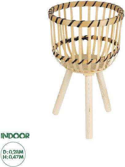 GloboStar Planter Wooden Beige with Stand 28x28x47cm.