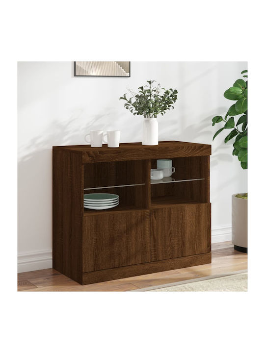 Sideboard Wooden Brown Oak 81x37x67cm