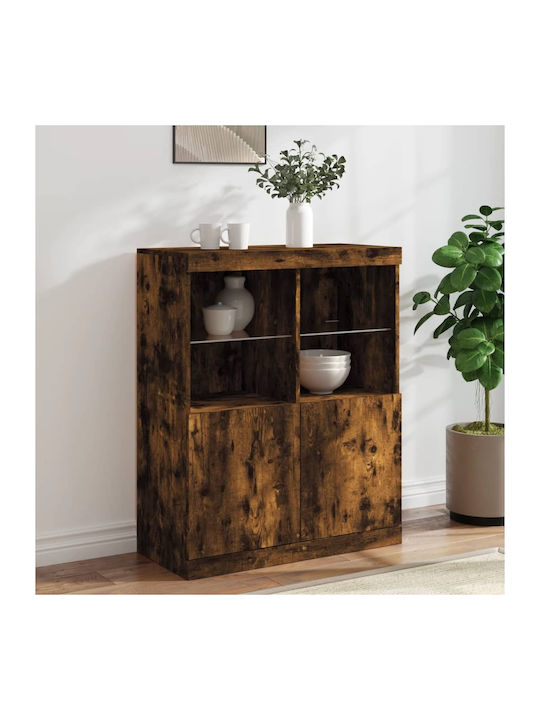 Sideboard Wooden Smoky Oak 81x37x100cm