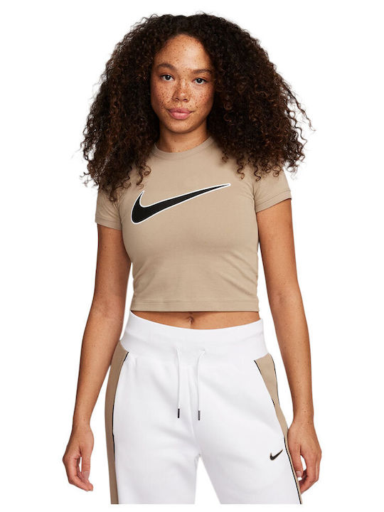 Nike Damen Sport T-Shirt Beige