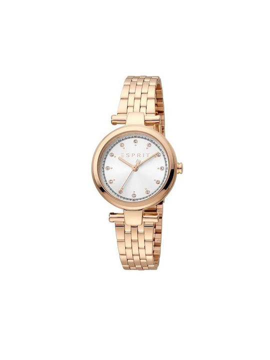 Esprit Dot Watch with Pink Gold Metal Bracelet