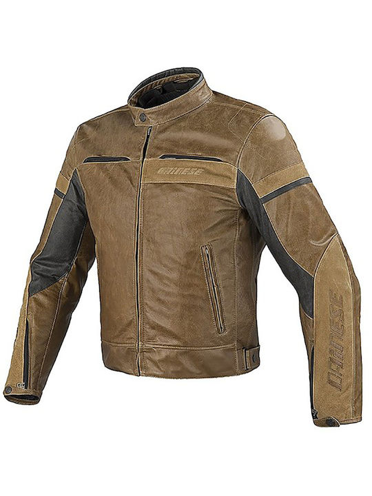 Dainese Herren Motorradjacke Leder 4 Jahreszeiten Braun