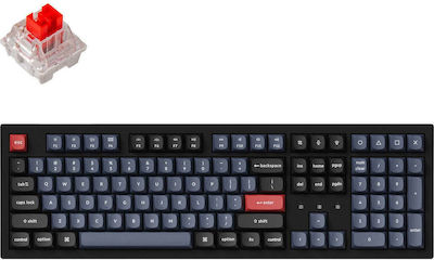 Keychron K10 Pro QMK/VIA Wireless Gaming Tastatură Mecanică cu Keychron K Pro Red comutatoare și iluminare RGB (Engleză US) White LED (K10P-H1)