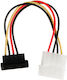 Valueline 15-Pin Sata - 4-Pin Molex Cable 0.15m VLCP 73505V 0.15