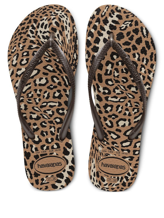 Havaianas Slim Animals Frauen Flip Flops in Braun Farbe