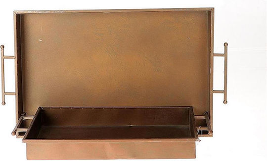 Atmosphera Rechteckig Serviertablett mit Griffen in Gold Farbe 55x36x7cm 012.717244133B 1Stück