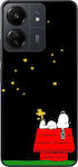 Xiaomi Redmi 13C / Poco C65 - Σχέδιο Snoopy Under The Stars (Μαύρη Σιλικόνη)