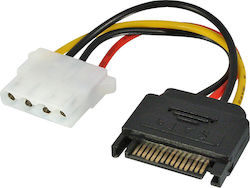 Lindy Lindy 15-Pin Sata - Molex cu 4 pini Cablu 0.12m Negru