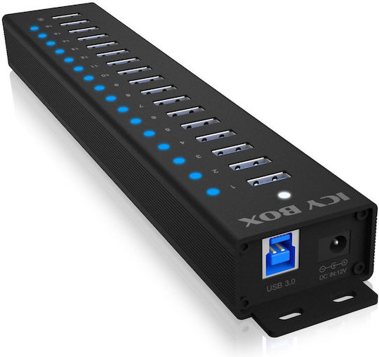 Icy Box USB Хъб 16 Порта USB 3.2 с Връзка USB-A