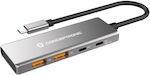 Conceptronic USB 3.2 4 Port Hub with USB-C Connection & Charging Port