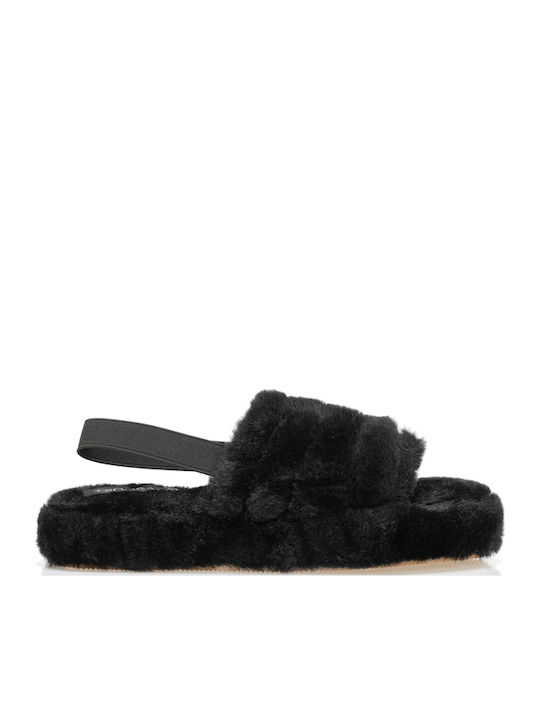 Tsoukalas Winter Damen Hausschuhe mit Fell Schw...