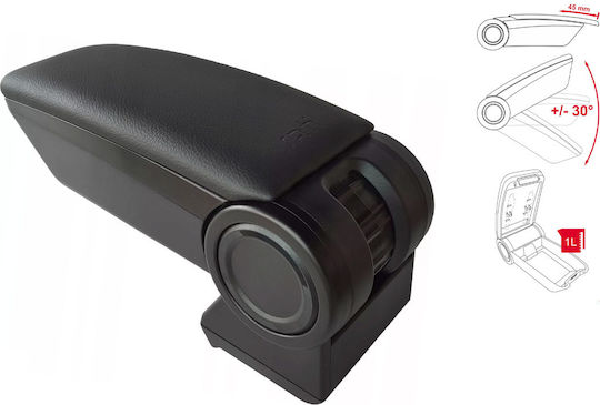 Rati Armster Car PU Armrest for Opel Corsa Black