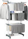 Herzberg Stainless Steel Folding Hanging Clothes Drying Rack 126x64cm