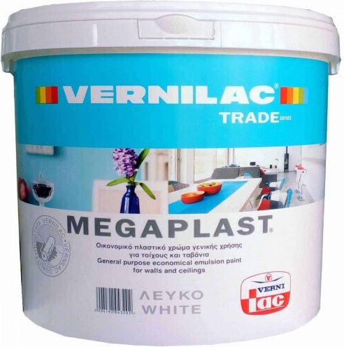 Vernilac Megaplast Plastic Paint for Interior Use White 9lt