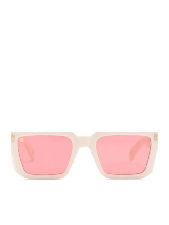Kyme Damen Sonnenbrille mit Weiß Kunststoff Gestell und Rosa Linse COZY 6