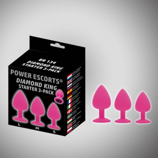 Power Escorts Starter Πρωκτική Σφήνα Small Μπλε 3τμχ