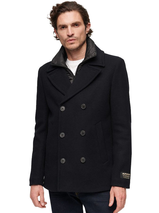 Superdry Men's Half Coat Blue.